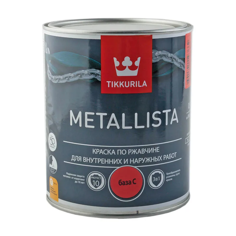 Краска по ржавчине Tikkurila/Tikkivala Metallista C глянцевая (0,4 л)