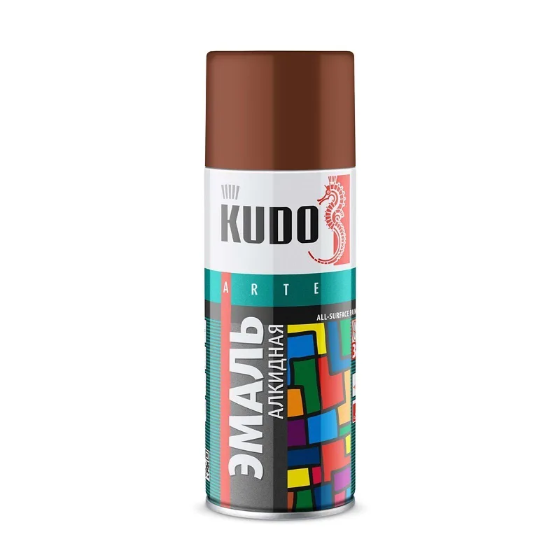 Эмаль аэрозольная Kudo KU-1023 RAL 8002 универсальная какао (0,52 л)