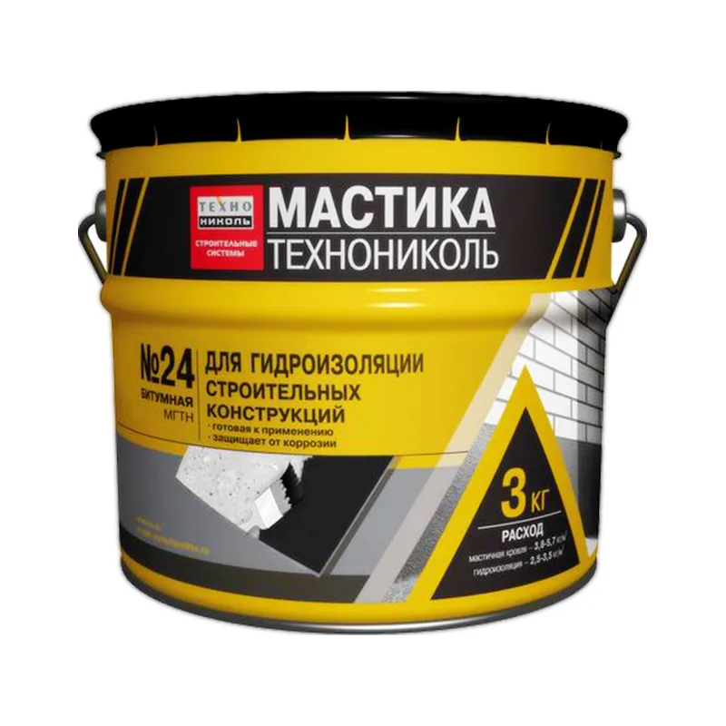Мастика битумная гидроизоляционная Технониколь №24 (МГТН), 3 кг