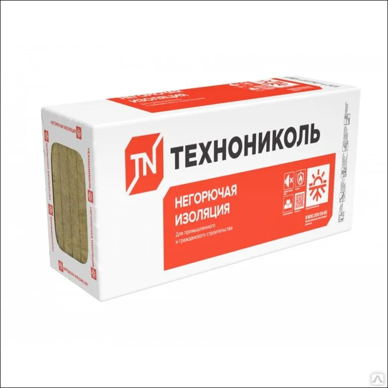 Утеплитель ТехноНиколь Техновент Стандарт,плотность 80 (100*600*1200)2,88м2/0,288/4