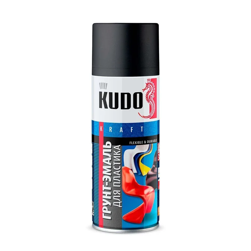 Грунт-эмаль для пластика Kudo KU-6002 черная (0,52 л)