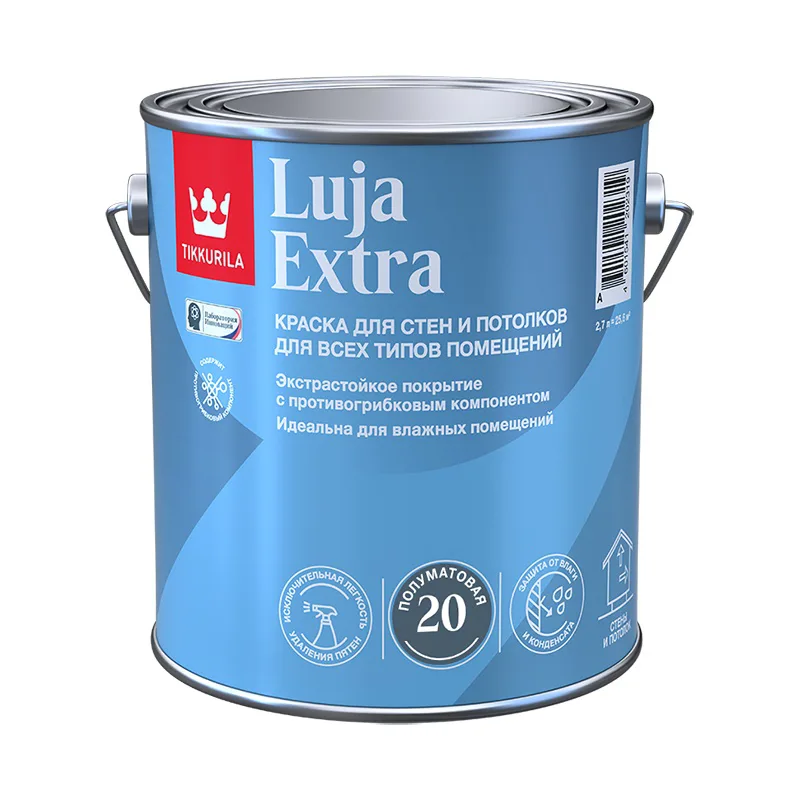 Краска экстра-стойкая Tikkurila/Tikkivala Luja Extra основа А полуматовая (2,7 л)