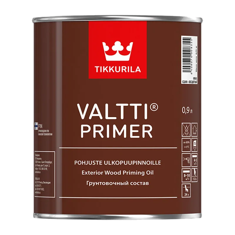 Антисептик для древесины Tikkurila/Tikkivala Valtti Primer грунтовочный (0,9 л)