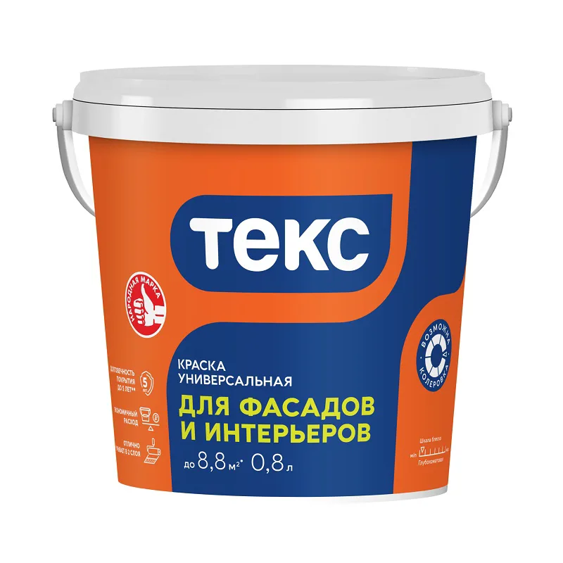 Краска для фасадов и интерьеров Текс VVA (1,2 кг)