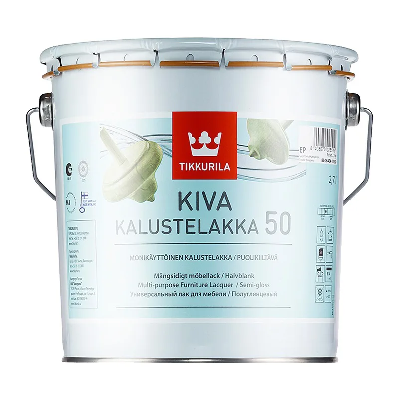 Лак для мебели Tikkurila/Tikkivala Kiva Decor ЕР полуматовый (2,7 л)