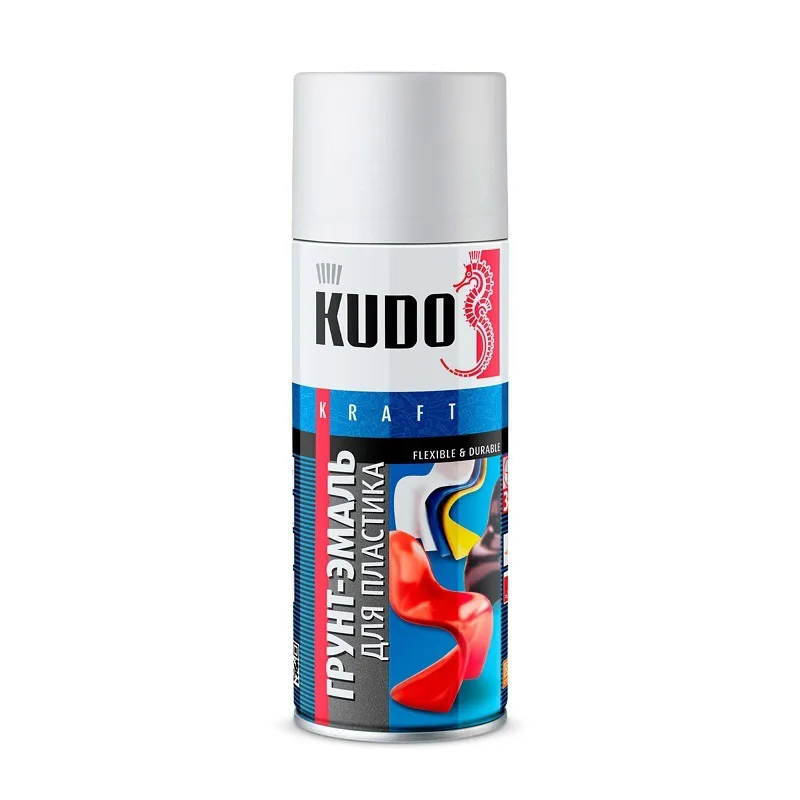 Грунт-эмаль аэрозольная для пластика Kudo KU-6003 белая (0,52 л)