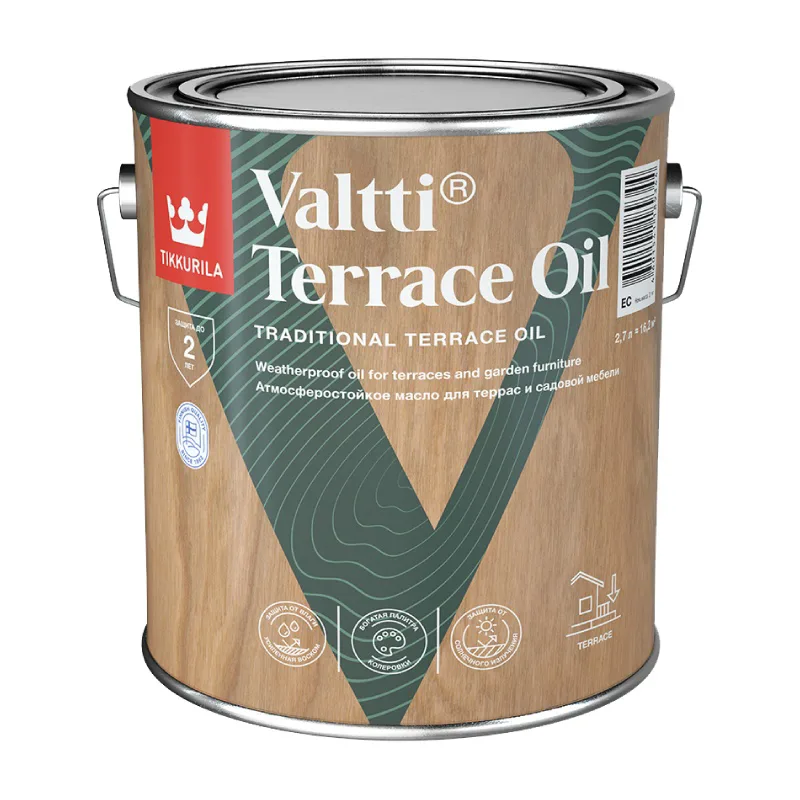 Масло для террас Tikkurila/Tikkivala Valtti Terrace Oil EC (2,7 л)