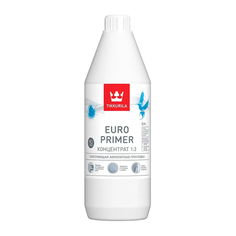 Грунтовка акриловая Tikkurila Euro Primer концентрат 1:3 (0.9 л)