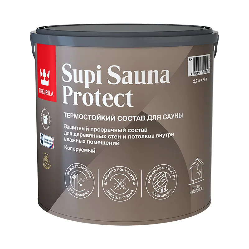 Защитный состав для саун Tikkurila/Tikkivala Supi Sauna Protect п/мат. (2,7 л)