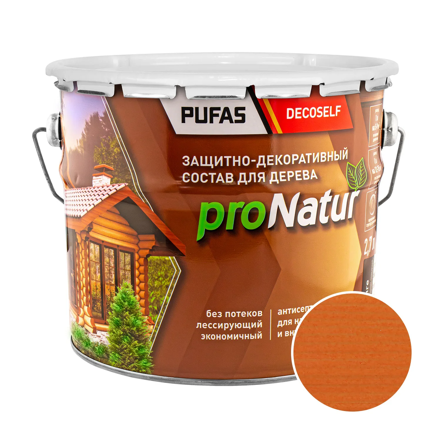 Антисептик лессирующий для дерева Pufas ProNatur орегон (2,7 л)