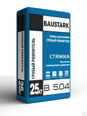 Стяжка грубый ровнитель с фиброволокном BAUSTARK (25 кг)
