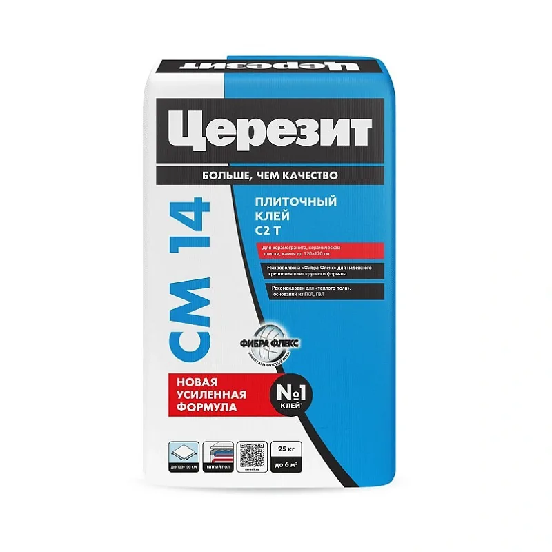 Клей для плитки, керамогранита и камня Церезит CM 14 (25 кг)